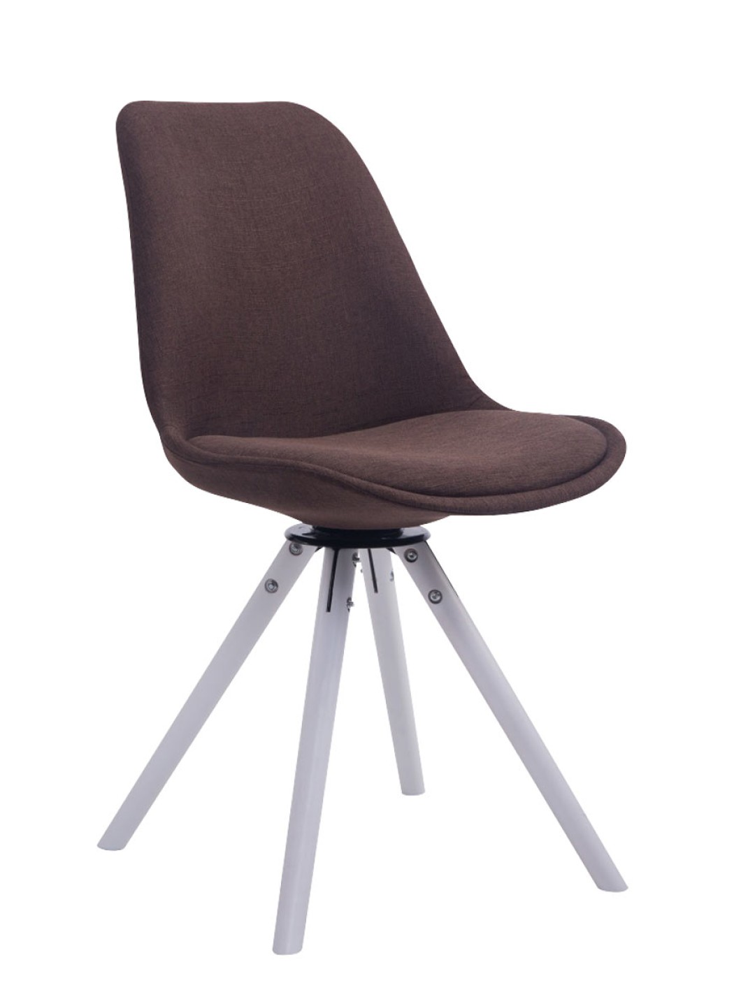 Bezoekersstoel Troyes Draaibaar Stof Rond, bruin