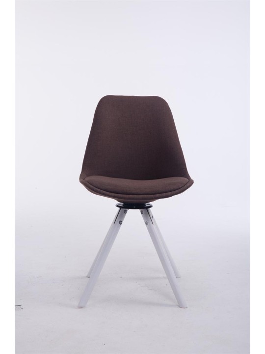 Bezoekersstoel Troyes Draaibaar Stof Rond, bruin