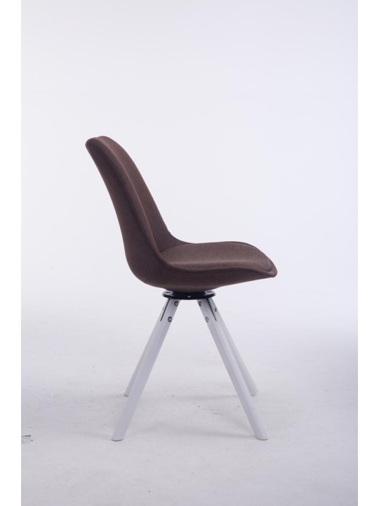 Bezoekersstoel Troyes Draaibaar Stof Rond, bruin