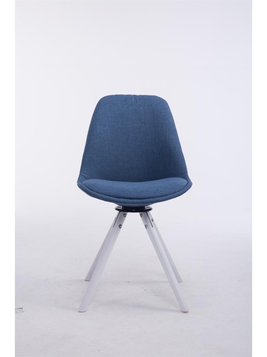 Bezoekersstoel Troyes Draaibaar Stof Rond, blauw