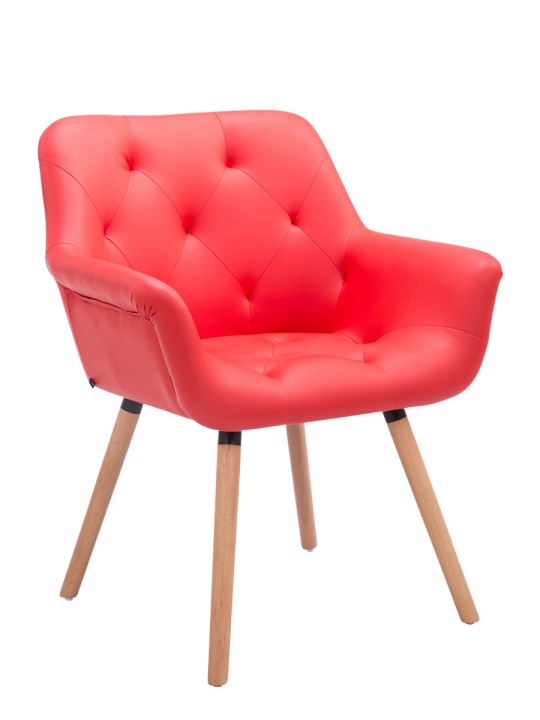 Bezoekersstoel Cassidy natura, rood