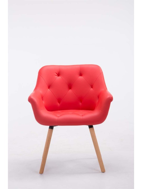 Bezoekersstoel Cassidy natura, rood