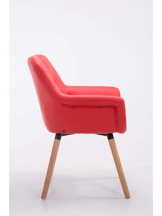 Bezoekersstoel Cassidy natura, rood