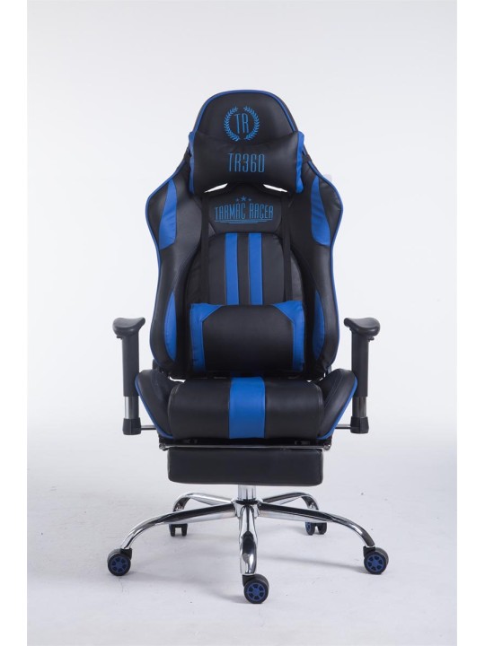 Racing bureaustoel Limit met voetsteun, zwart/blauw