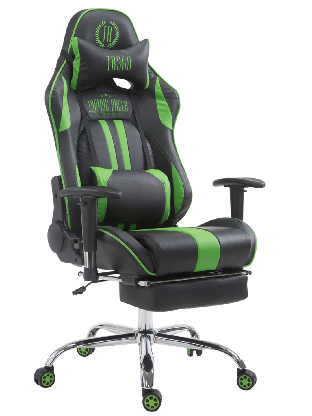 Racing bureaustoel Limit met voetsteun, zwart/groen