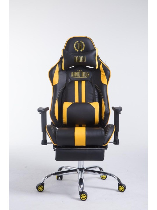 Racing bureaustoel Limit met voetsteun, zwart/geel
