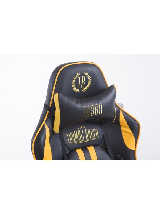 Racing bureaustoel Limit met voetsteun, zwart/geel