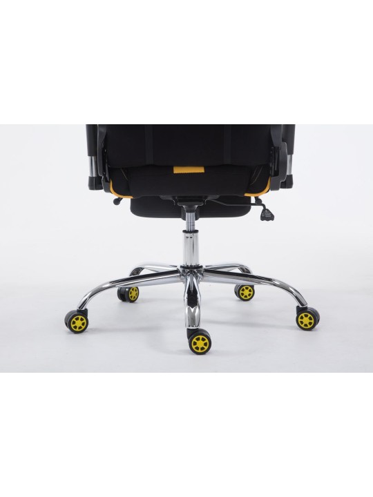 Racing bureaustoel Limit stof met voetsteun, zwart/geel