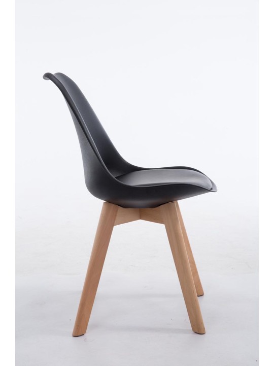 Bezoekersstoel Borneo V2 Natura kunstleer, zwart