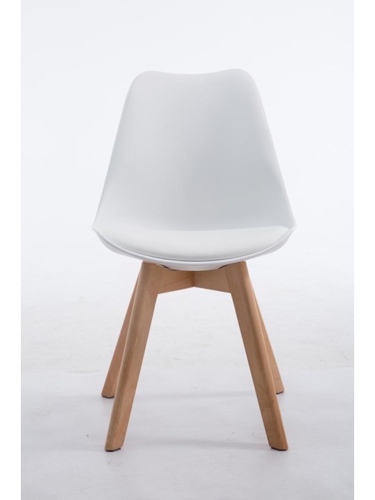 Bezoekersstoel Borneo V2 Natura kunstleer, wit