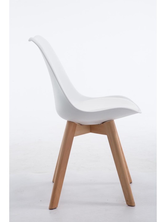 Bezoekersstoel Borneo V2 Natura kunstleer, wit