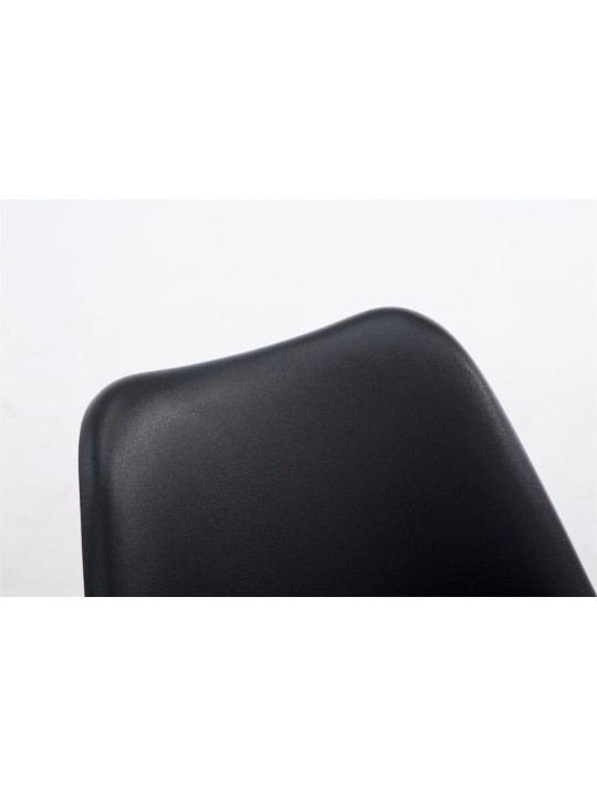 Bezoekersstoel Borneo V2 walnoot kunstleer, zwart