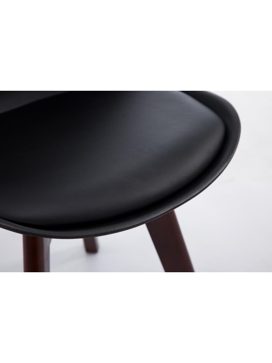 Bezoekersstoel Borneo V2 walnoot kunstleer, zwart