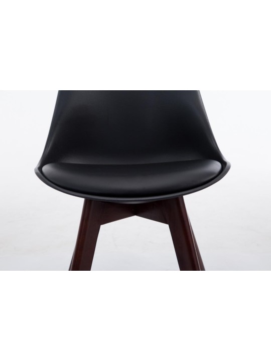 Bezoekersstoel Borneo V2 walnoot kunstleer, zwart