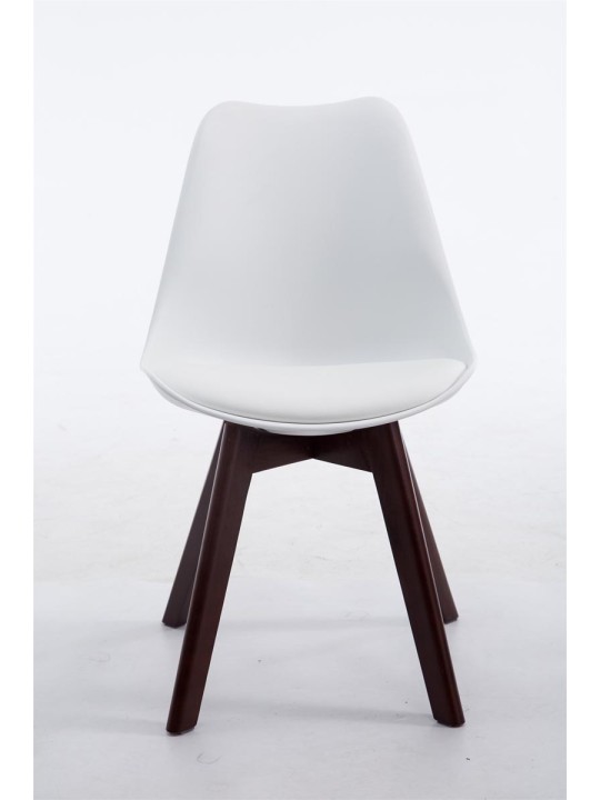 Bezoekersstoel Borneo V2 walnoot kunstleer, wit Bezoekersstoel Borneo V2 walnoot kunstleer, wit