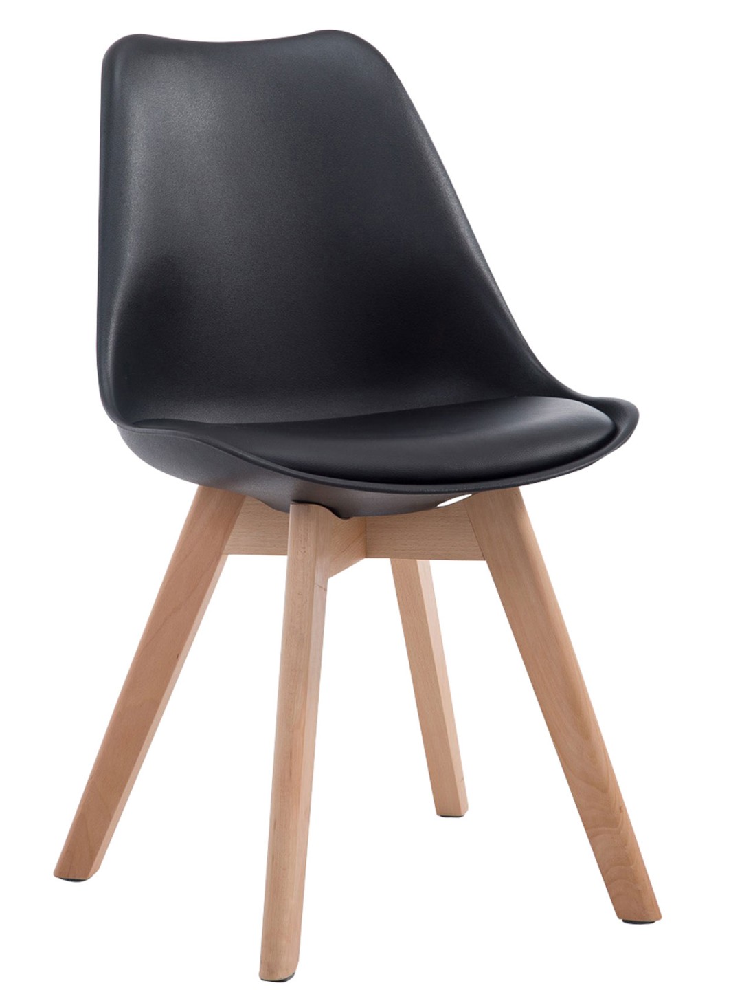 Bezoekersstoel Borneo V2 Natura kunstleer, zwart