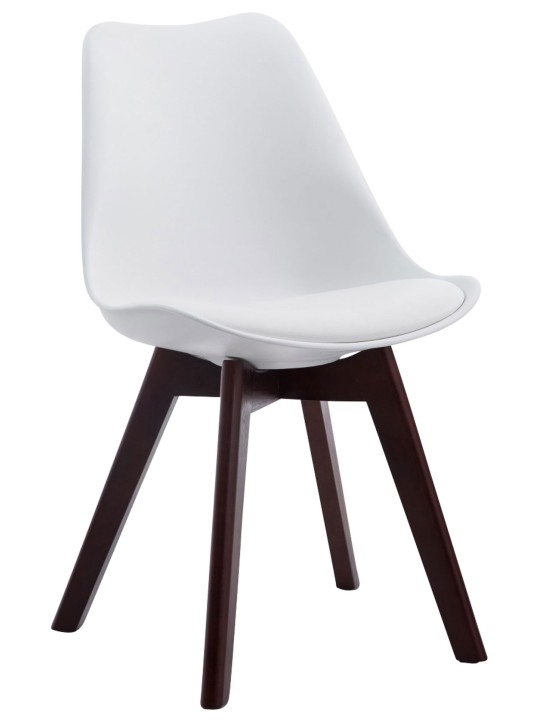 Bezoekersstoel Borneo V2 walnoot kunstleer, wit Bezoekersstoel Borneo V2 walnoot kunstleer, wit