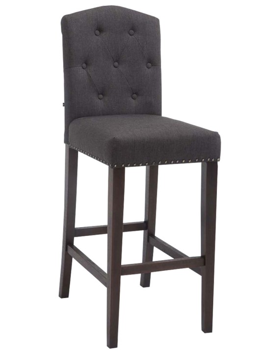 Barkruk Louise stof antiek, donkergrijs