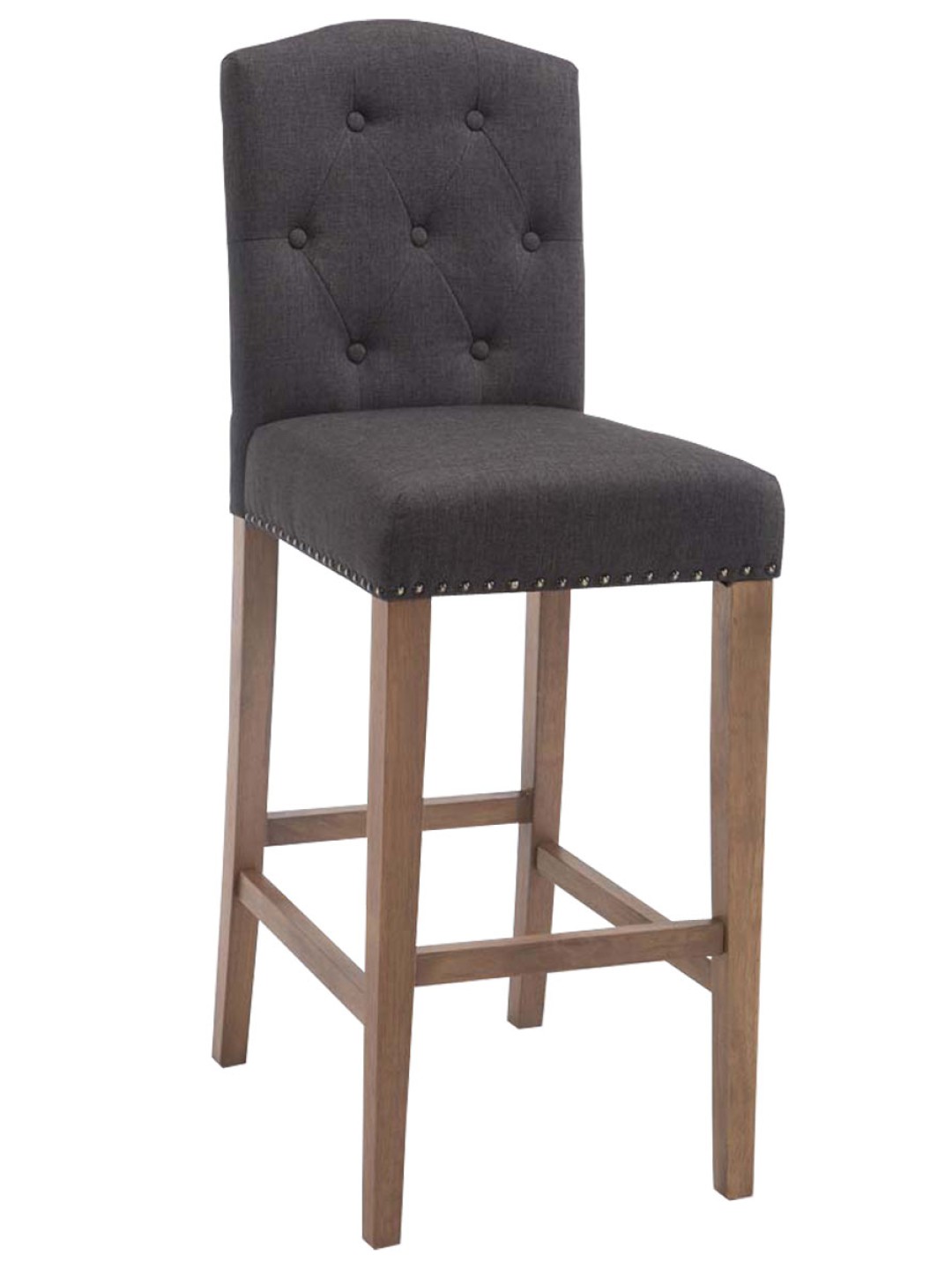 Barkruk Louise stof antiek-licht, donkergrijs