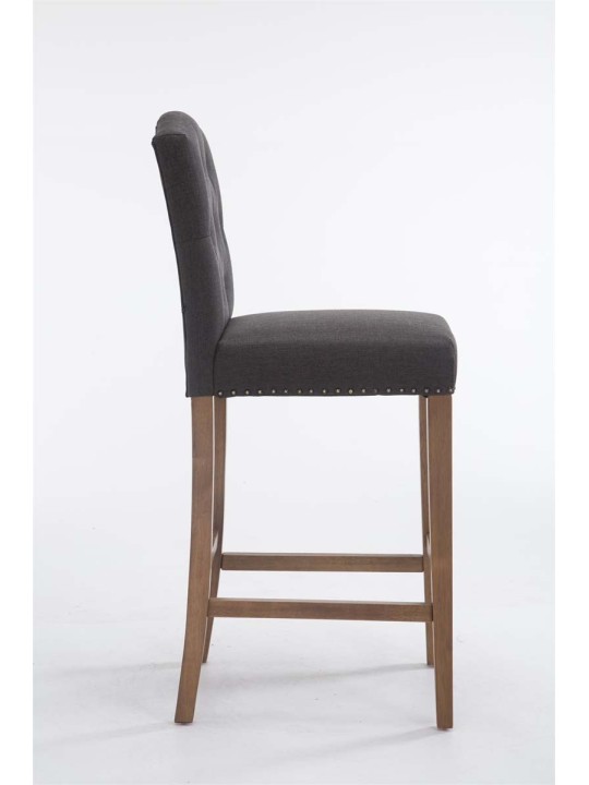 Barkruk Louise stof antiek-licht, donkergrijs