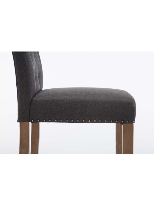 Barkruk Louise stof antiek-licht, donkergrijs