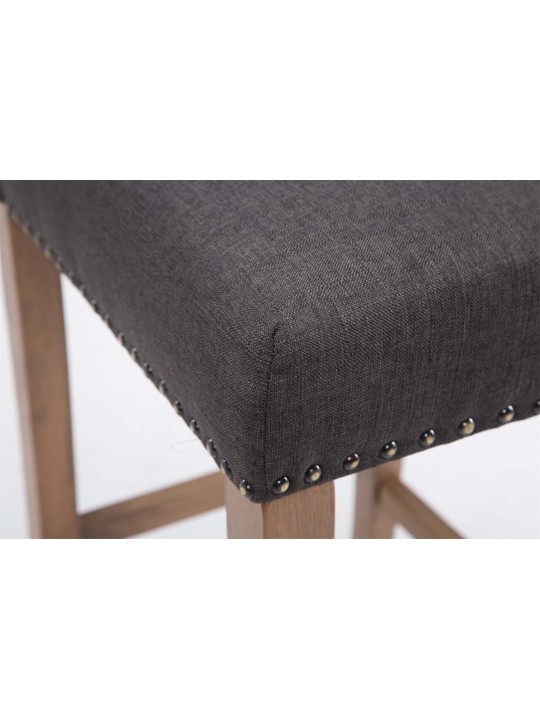 Barkruk Louise stof antiek-licht, donkergrijs