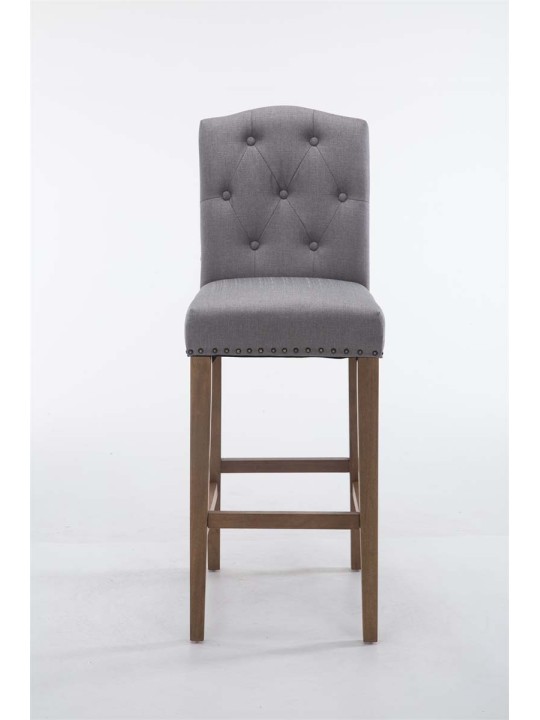 Barkruk Louise stof antiek-licht, lichtgrijs