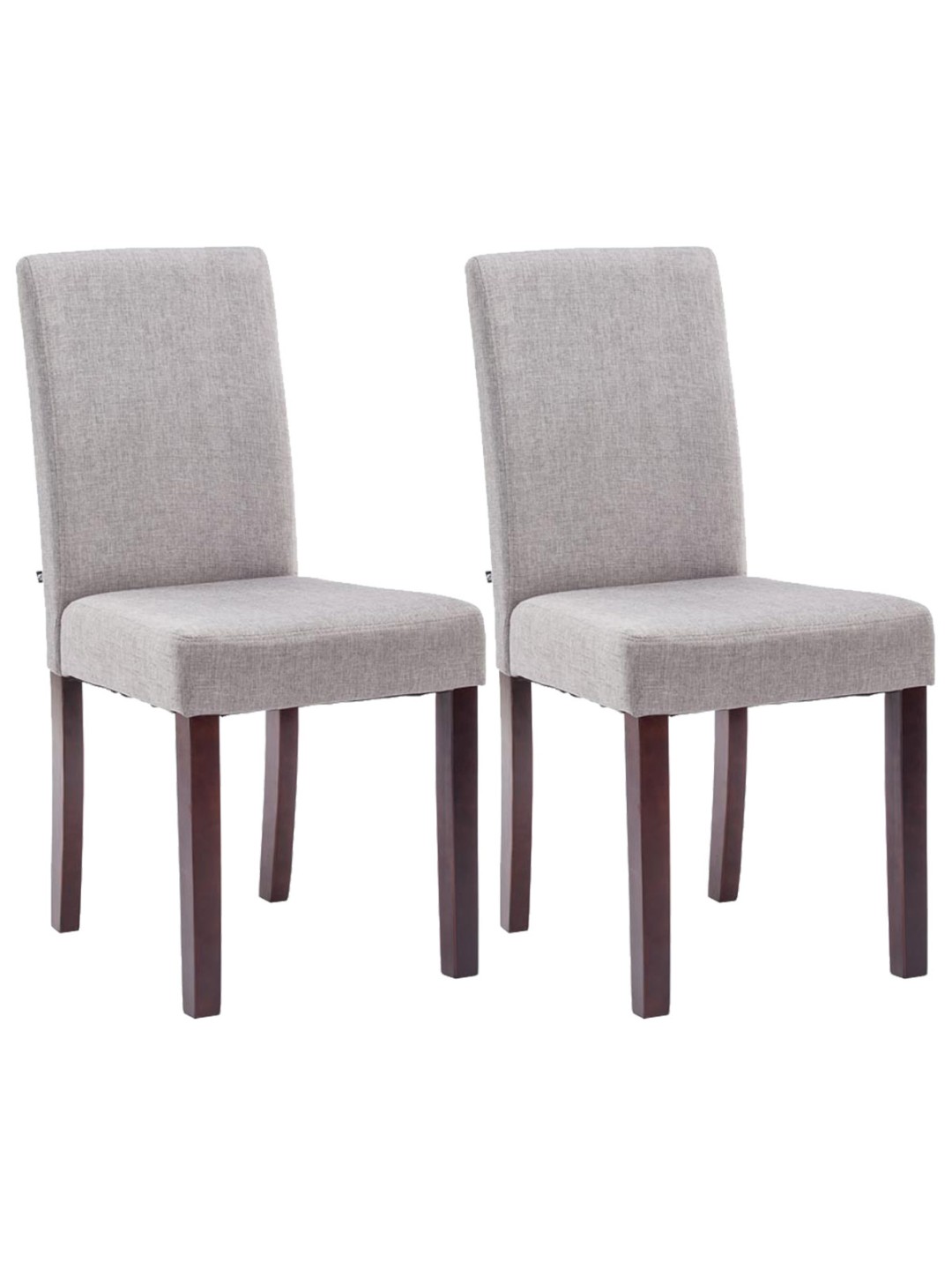 Set van 2 eetkamerstoelen Ina stof cappuccino, lichtgrijs