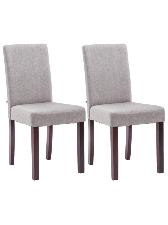 Set van 2 eetkamerstoelen Ina stof cappuccino, lichtgrijs
