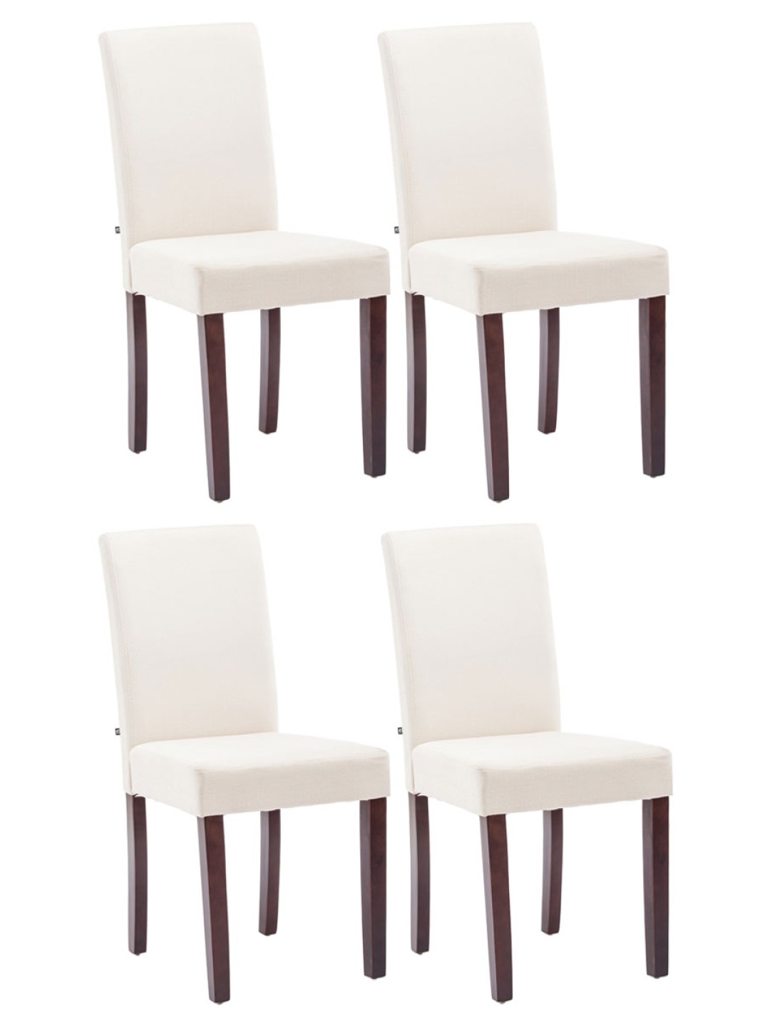 Set van 4 eetkamerstoelen Ina stof cappuccino, crème