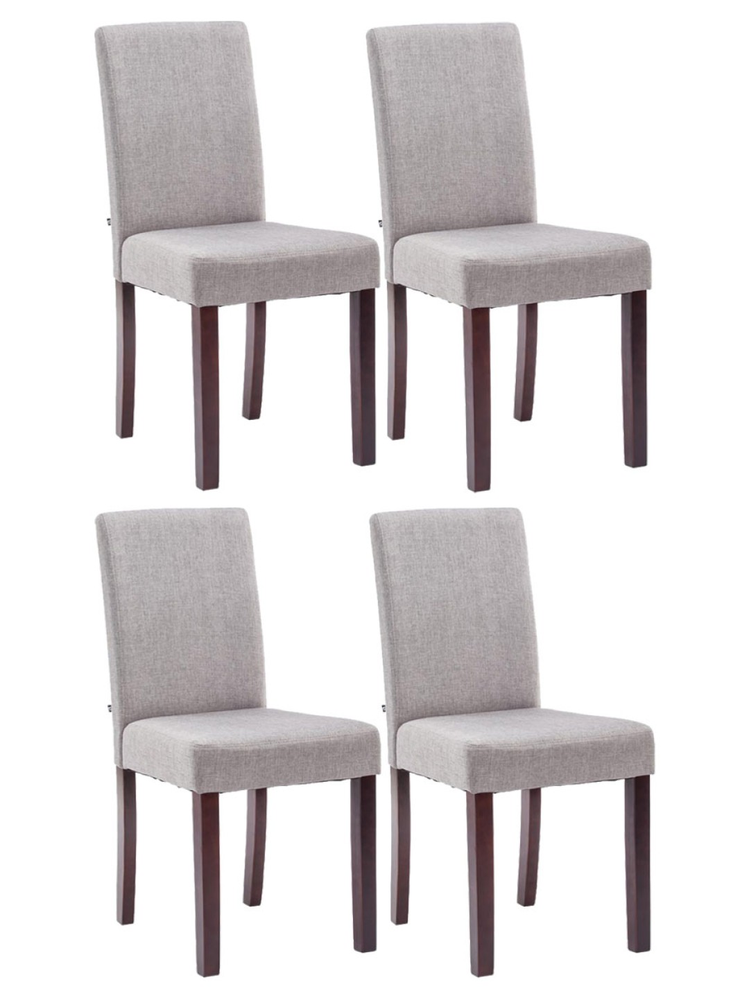 Set van 4 eetkamerstoelen Ina stof cappuccino, lichtgrijs