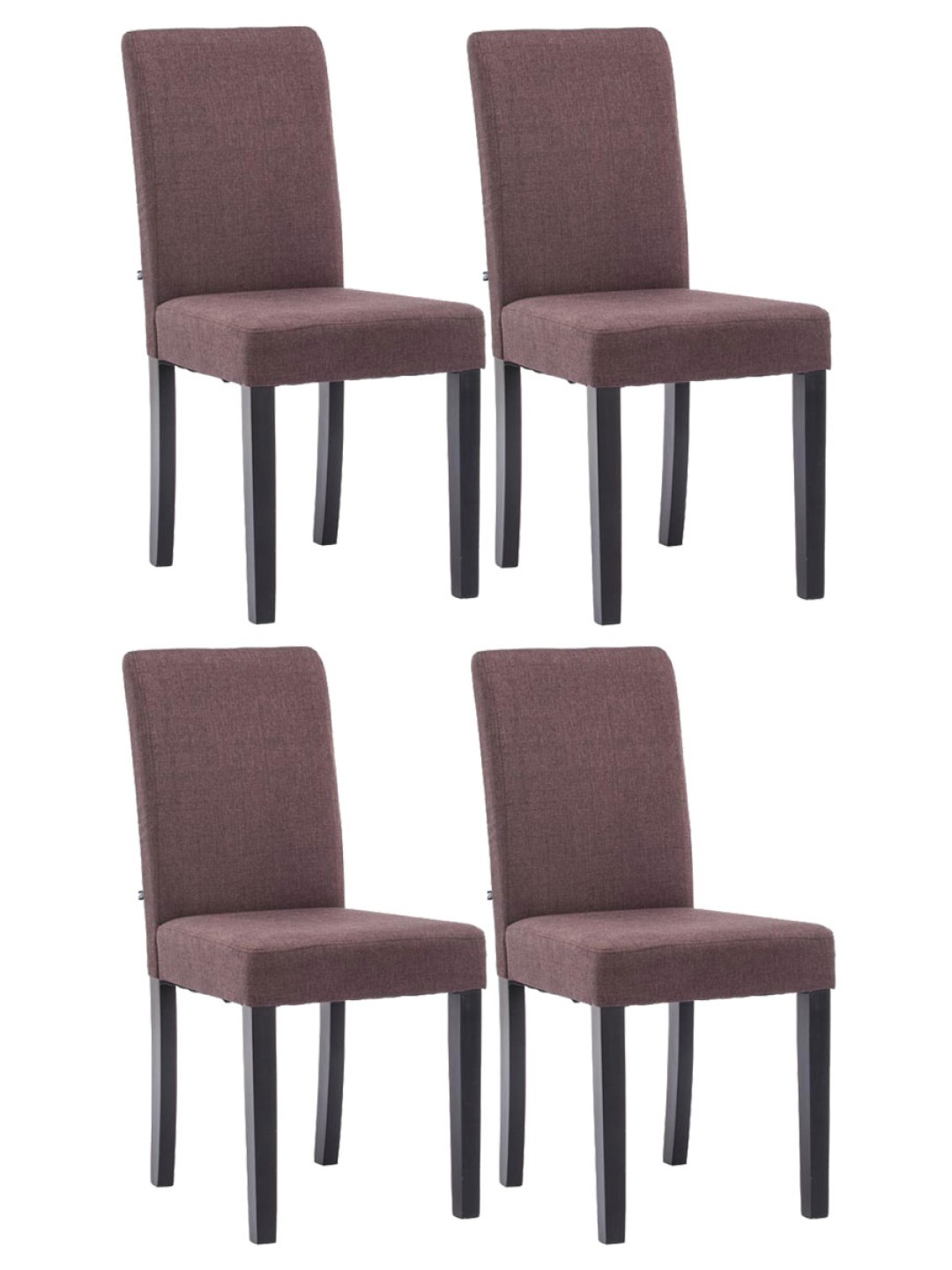 Set van 4 eetkamerstoelen Ina stof, bruin