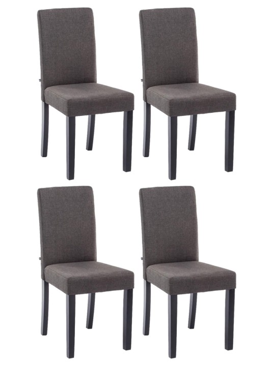 Set van 4 eetkamerstoelen Ina stof, donkergrijs