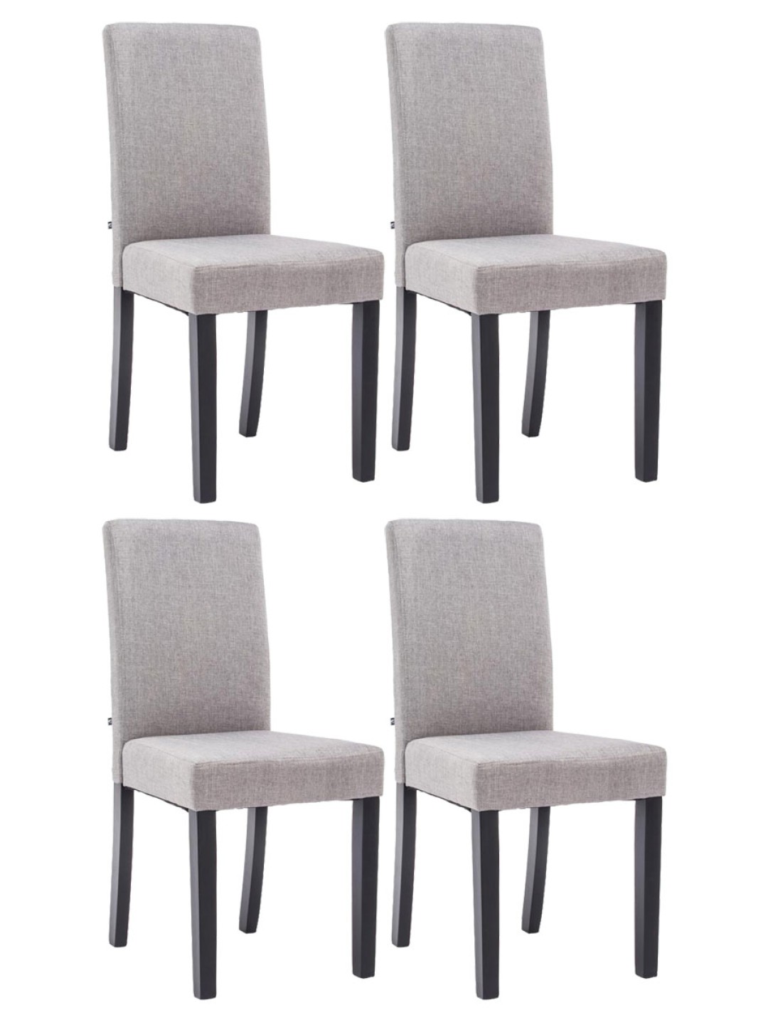 Set van 4 eetkamerstoelen Ina stof, lichtgrijs