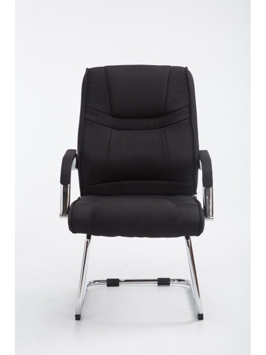 Bezoekersstoel Attila stof, zwart