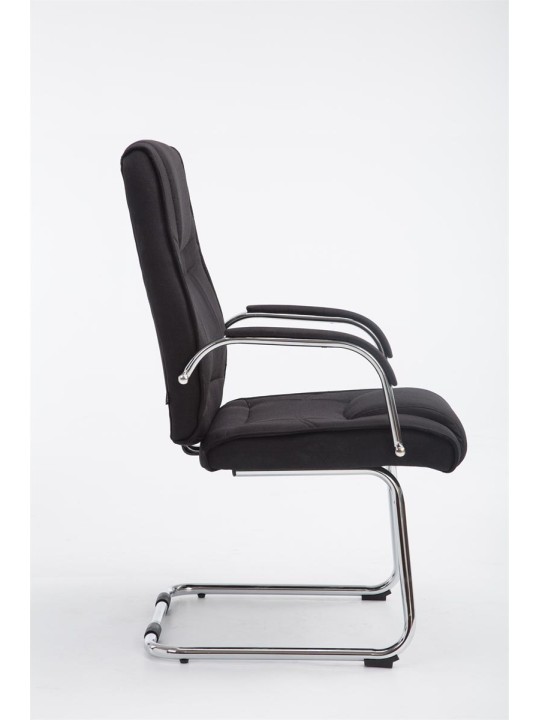 Bezoekersstoel Attila stof, zwart