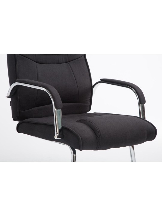 Bezoekersstoel Attila stof, zwart