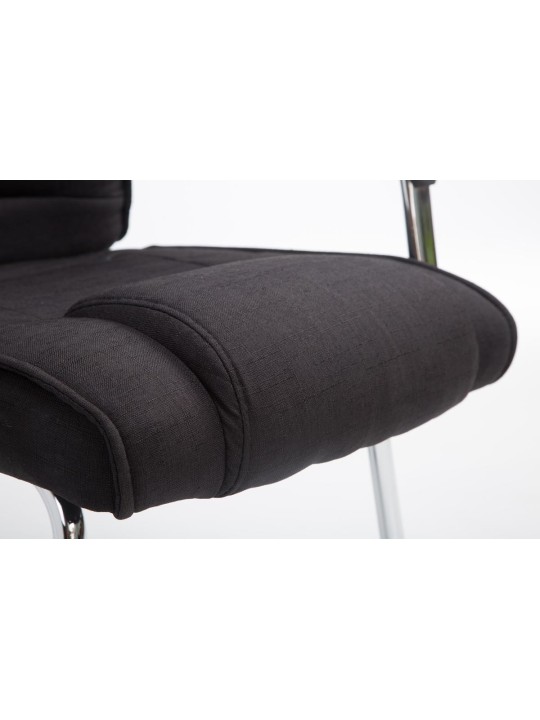 Bezoekersstoel Attila stof, zwart