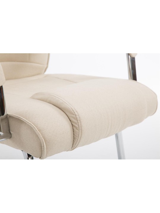 Bezoekersstoel Attila stof, crème