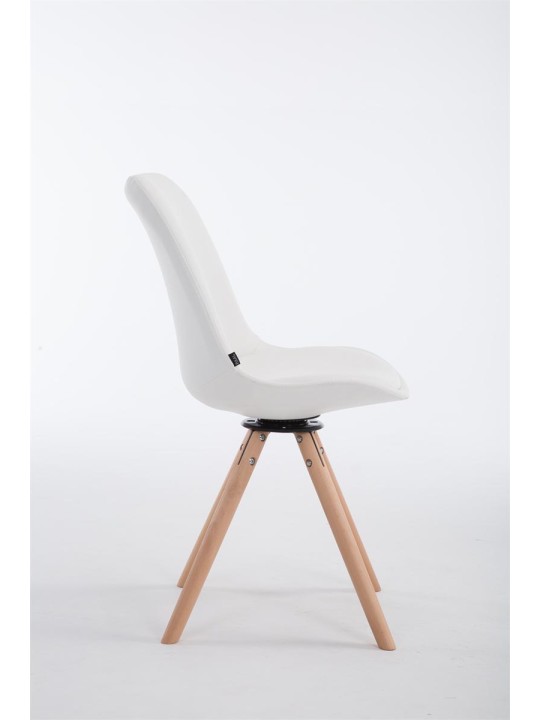 Calais Bezoekersstoel Draaibaar Natura Rond, wit