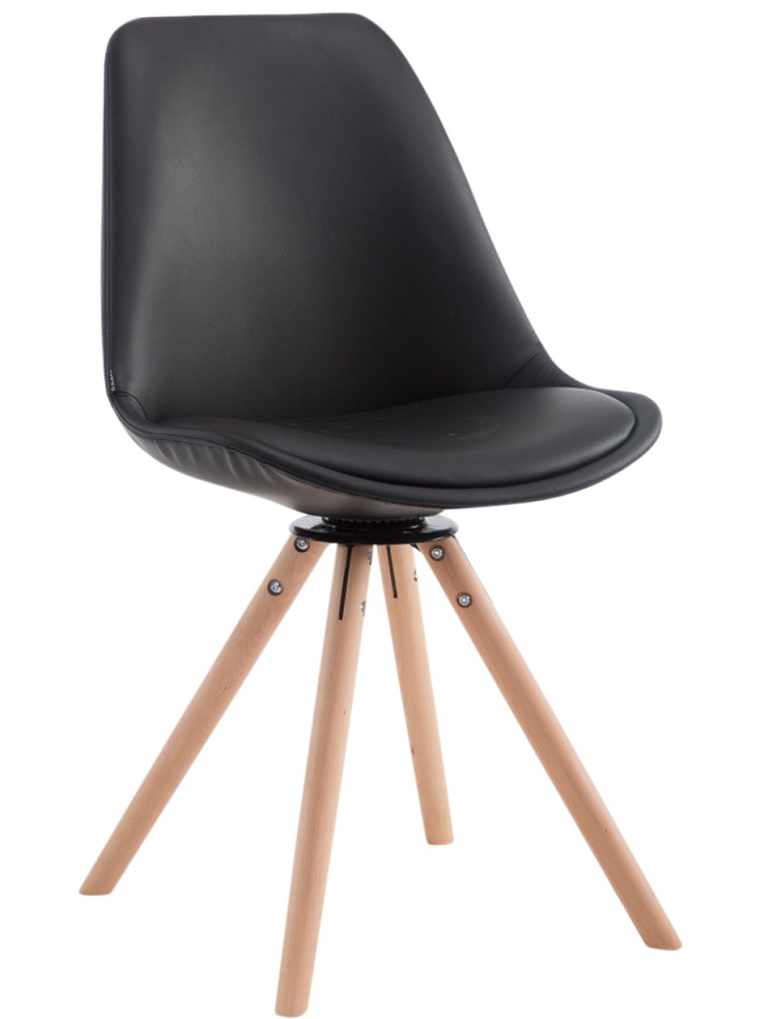 Calais Bezoekersstoel Draaibaar Natura Rond, zwart