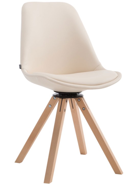 Bezoekersstoel Calais draaibaar Natura Square, crème