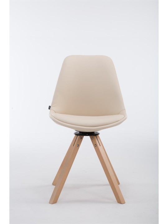 Bezoekersstoel Calais draaibaar Natura Square, crème