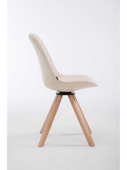 Bezoekersstoel Calais draaibaar Natura Square, crème