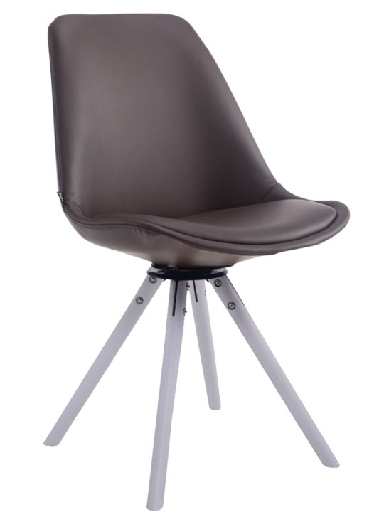 Bezoekersstoel Calais draaibaar rond, bruin