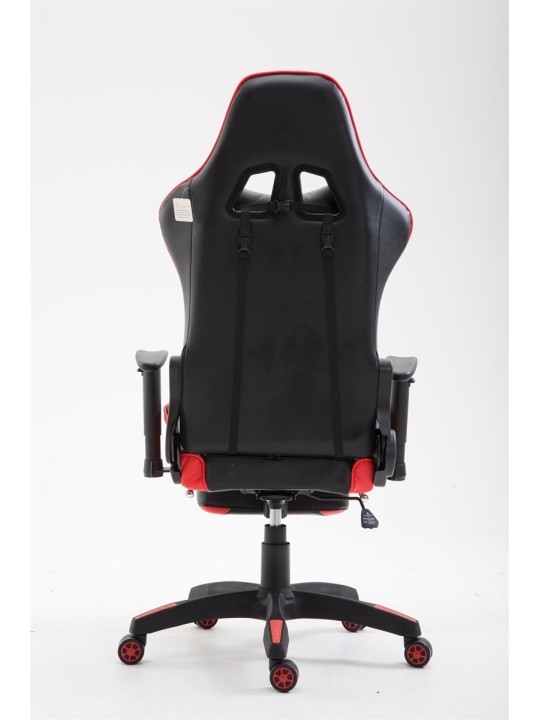 Bureaustoel Boavista kunstleer met voetsteun, zwart/rood