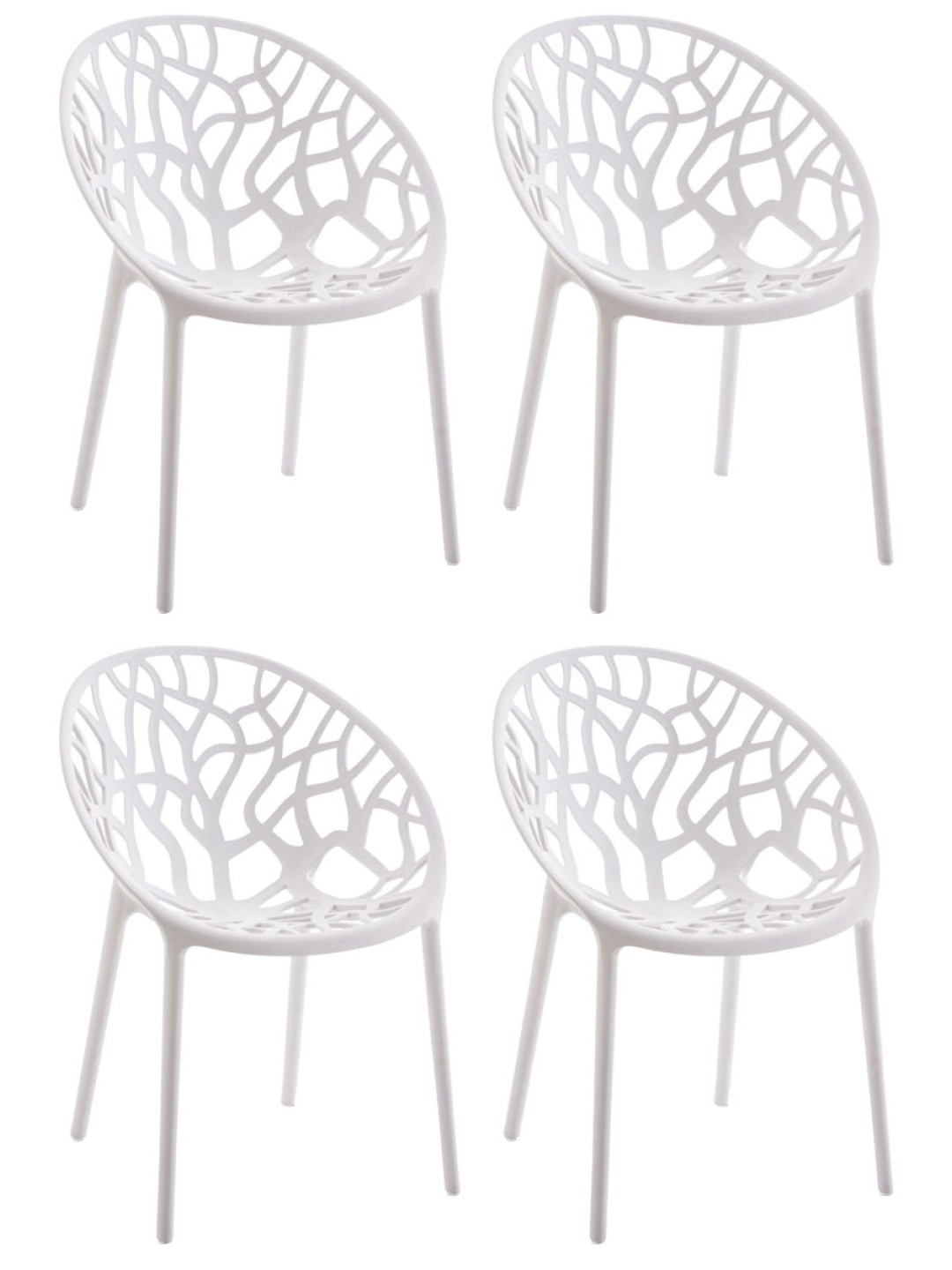 Set van 4 stoelen Hope, wit