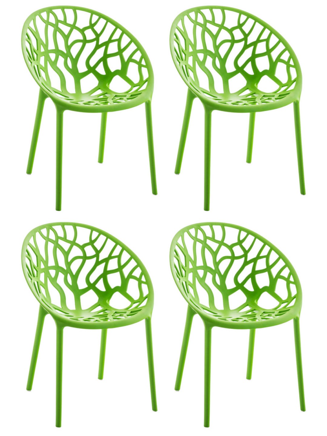 Set van 4 stoelen Hope, groen