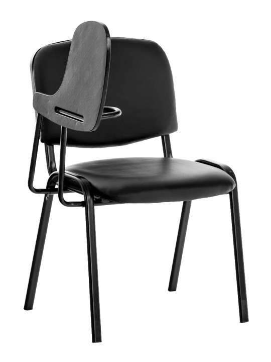 Ken stoel met klaptafel kunstleer, zwart