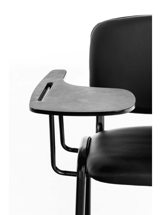 Ken stoel met klaptafel kunstleer, zwart